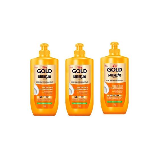 Imagem de Creme Pentear Niely Gold 250G Oleo Coco Nutrição Magica -3Un