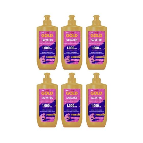 Imagem de Creme Pentear Niely Gold Salva Fios 250Ml - Kit Com 6Un