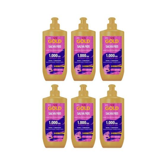 Imagem de Creme Pentear Niely Gold Salva Fios 250Ml - Kit Com 6Un