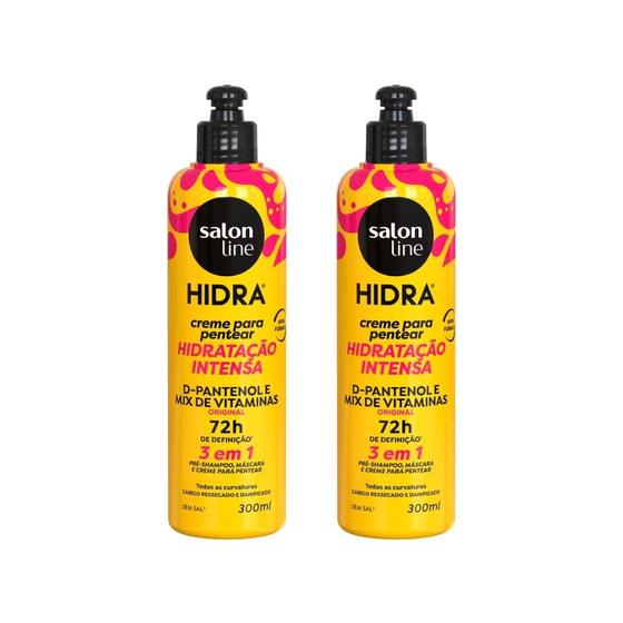 Imagem de Creme Pentear Salon Line 300ml Hidra 3Em1 D Pantenol - 2un