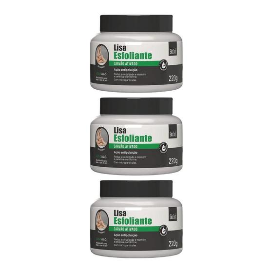 Imagem de Creme Pés Soft Hair Esfol Carvao Ativ 220G - Kit Com 3Un