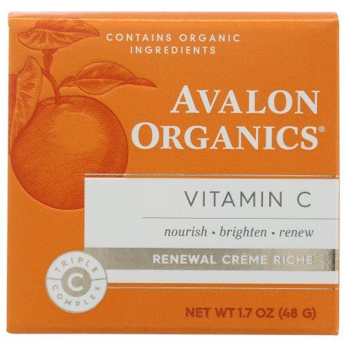 Imagem de Creme Renovador de Cuidados com a Pele com Vitamina C Riche 1,7 Oz da Avalon Organics (pacote com 6)