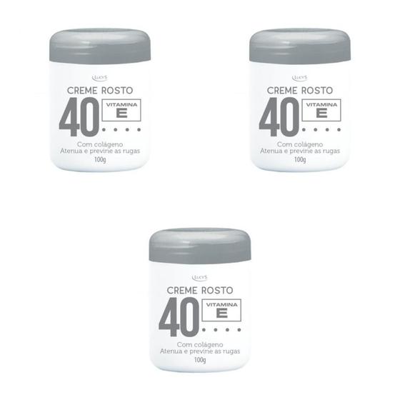 Imagem de Creme Rosto Com Colágeno Vita E Rugas 40 Anos 3 Unidades
