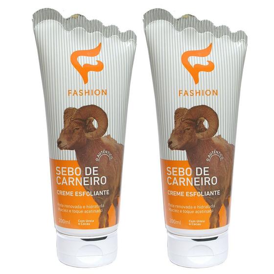 Imagem de Creme Sebo de Carneiro Esfoliante 200ml Fashion  Kit 2 Frascos