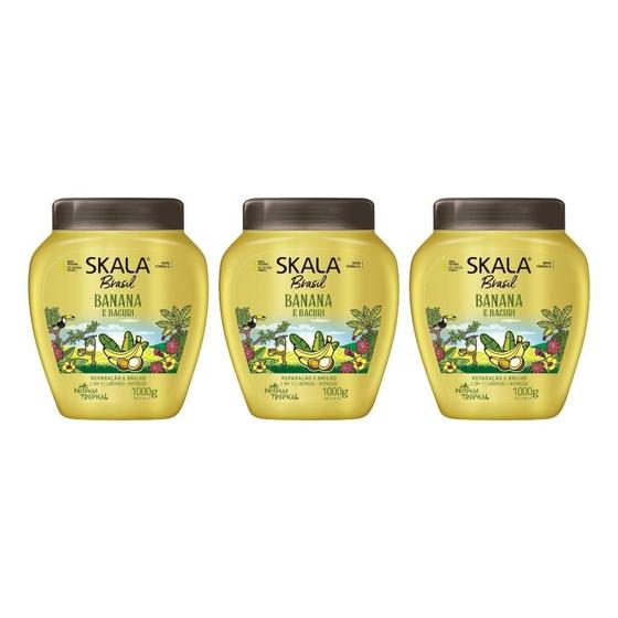 Imagem de Creme Skala 1Kg Banana E Bacuri-Kit C/3Un