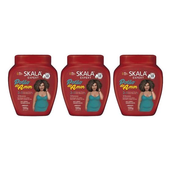 Imagem de Creme Skala 1Kg Potão Do Amor 18 Elementos-Kit C/3Un