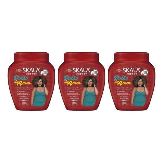 Imagem de Creme Skala 1Kg Potão Do Amor 18 Elementos-Kit C/3Un