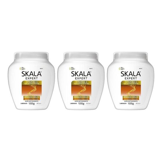 Imagem de Creme Skala 1Kg Vitamina C + Colageno-Kit C/3Un