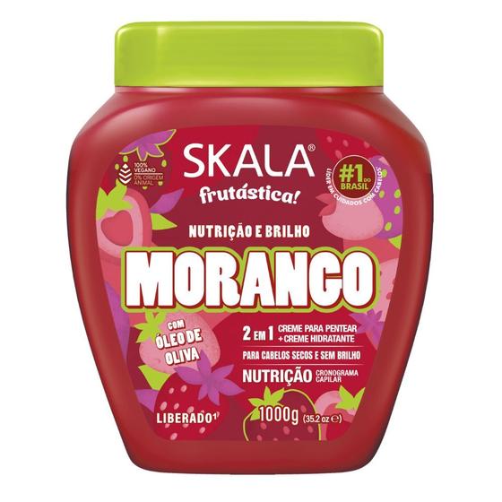 Imagem de Creme Skala Frutástica 2 em 1 Nutrição e Brilho Morango 1kg