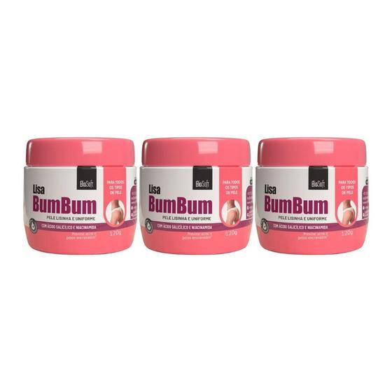 Imagem de Creme Soft Hair 120G Lisa Bumbum Bio Soft-Kit C/3Un