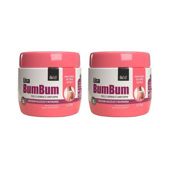 Imagem de Creme Soft Hair 120G Lisa Bumbum Bio Soft - Kit Com 2Un