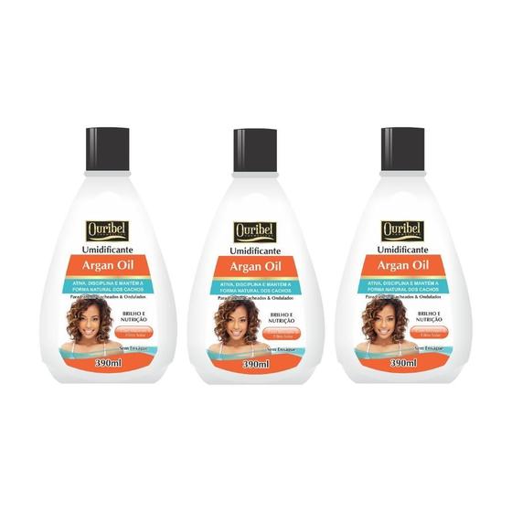 Imagem de Creme Umidificante Ouribel Argan 390Ml - Kit Com 3Un