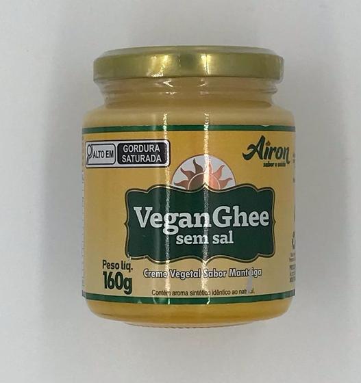 Imagem de Creme Vegetal Sabor Manteiga Vegan Ghee Sem Sal Airon 160 g