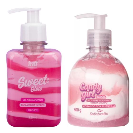 Imagem de Cremes Gel Aromatizante Beijáveis Sweet Glow Candy Girl Kit