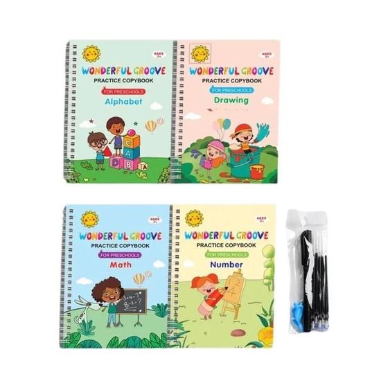 Hopk Crianças Caligrafia Prática Copybook Magia Limpando Escrita Adesivo ...