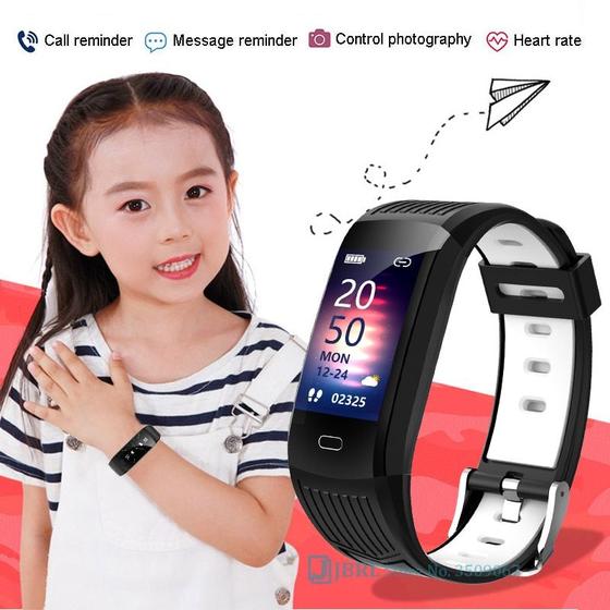 Imagem de Crianças crianças Relógio Inteligente Meninas Smartwatch Heart Rate Monitor Smart Clock Fitness Tracker Smart Watch ForSmart Watches (Preto)