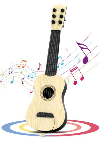 Imagem de Crianças Toy Guitar 6 Cordas, 17 polegadas Guitarra Baby Kids Cute Guitar Rhyme Instrumento Musical Desenvolvimento Brinquedo Educacional para Crianças