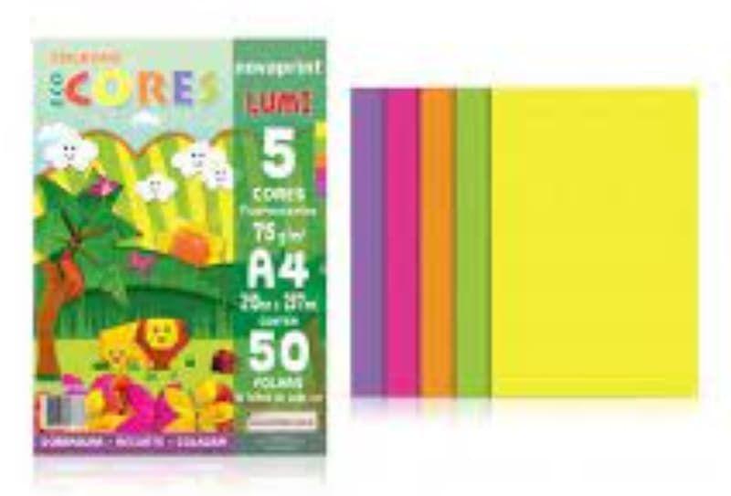 Imagem de Criative Paper Lumini 75 Gramas 50 Folhas Com 5 Cores Novaprint