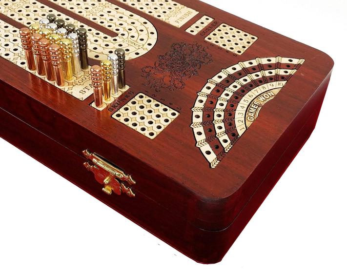 Imagem de Cribbage Board House of Cribbage 14 4 Track com armazenamento de cartões