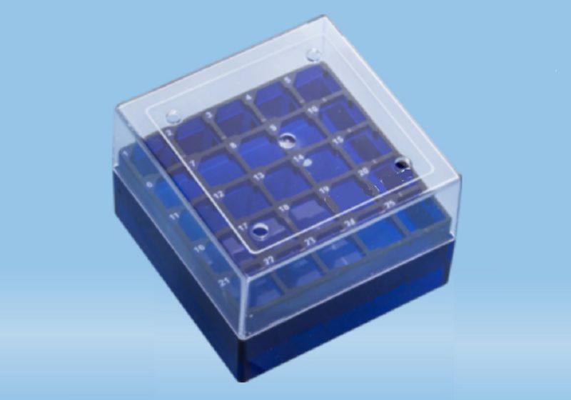 Imagem de Criobox em Policarbonato 25 tubos de 1-2ml Azul Cralplast (Kit c/ 4 und)