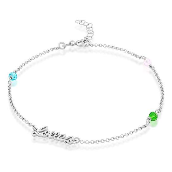 Imagem de Cristais Sterling Silver Rosa, Verde e Azul com Amor Ankl