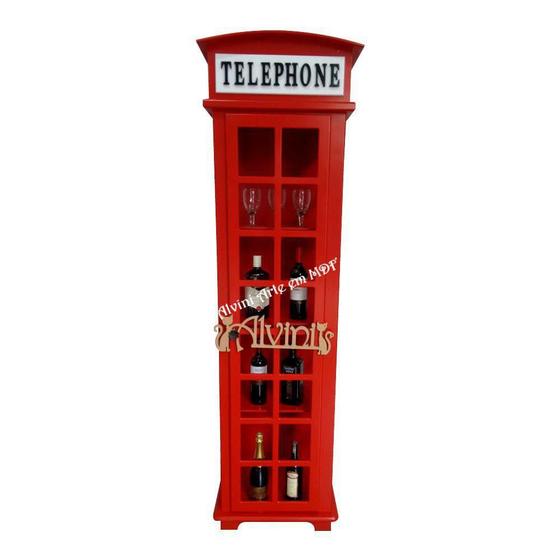 Cristaleira Cabine Telefônica Londres 01 Porta Vermelha Menor preço em Cristaleira Cabine Telefônica Londres 01 Porta Vermelha