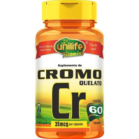 Imagem de Cromo Quelato Cr Puro 500mg 60 Caps Vegan Unilife