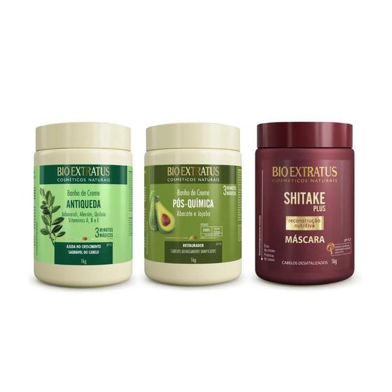 Cronograma Capilar Bio Extratus Jaborandi Shitake Pós Química 1Kg - Kit ...