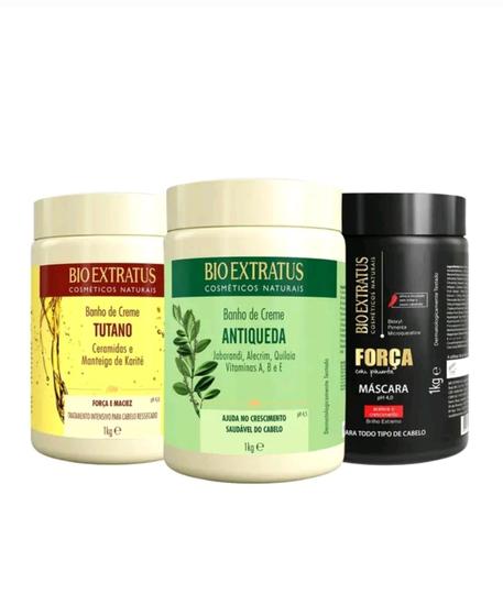Imagem de Cronograma capilar crescimento e força 1kg Bio Extratus  ( Jaborandi, Tutano, Força com Pimenta)