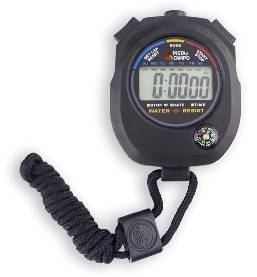 Imagem de Cronômetro digital de mão esportivo com hora e alarme