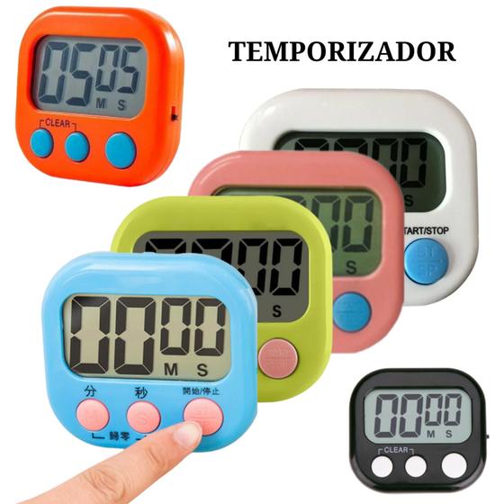 Imagem de Cronometro Timer Digital a Pilha com Imã Temporizador De Cozinha Mesa com Imã geladeira