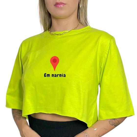 Imagem de Cropped 100% Algodão Estampado Em Nárnia Modinha Estiloso Despojado 