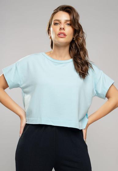 Imagem de Cropped  Amplo Malha Comfort Azul Salvatore Fashion