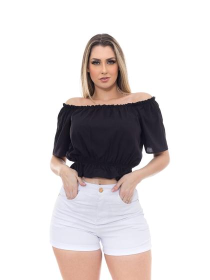 Imagem de Cropped Blusa Feminina Ciganinha Ombro A Ombro Ref. 15652