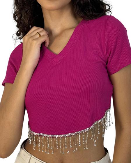 Imagem de Cropped com strass na barra REF5393