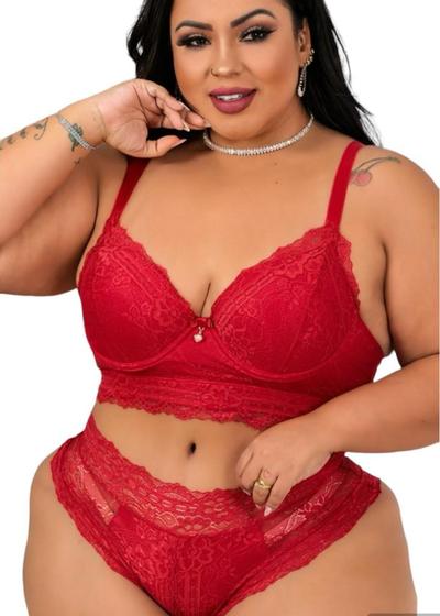 Imagem de Cropped Conjunto Lingerie Feminino- Plus Size- Sensual