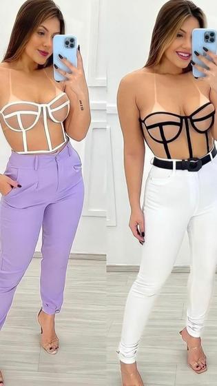 Imagem de Cropped corselet tule estruturado