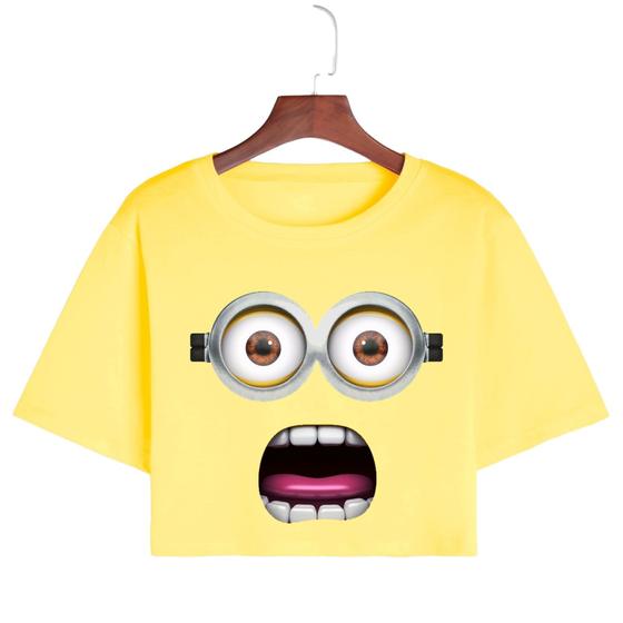 Imagem de Cropped Curto T Shirt Algodão Premium Minions