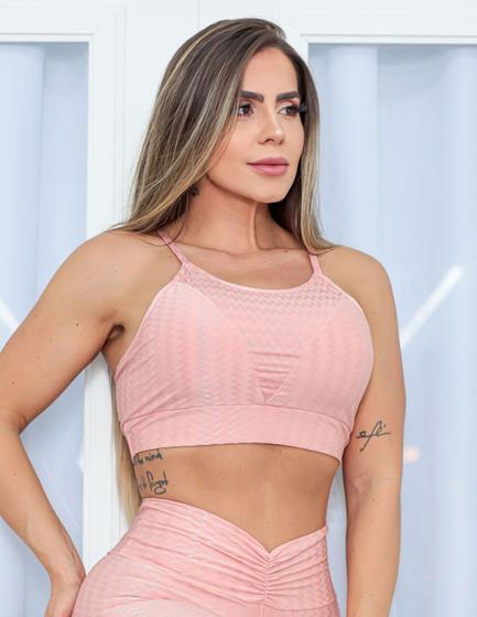 Imagem de Cropped em Poliamida Zig com Bojo Removível Fitness