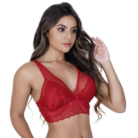 Imagem de Cropped em Tule e Renda Vellfer VF-54 Vermelho