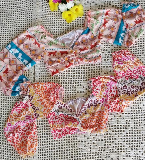 Imagem de Cropped estampado tamanho único