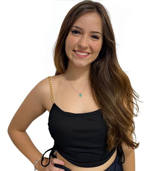 Imagem de Cropped Feminino Alcinha Corrente Com Bojo Modinha