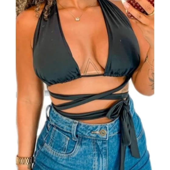 Imagem de cropped feminino faixa multiformas