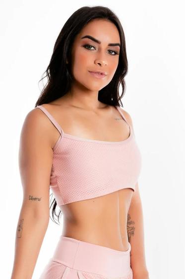 Imagem de Cropped Feminino Fitness Alcinha Liso