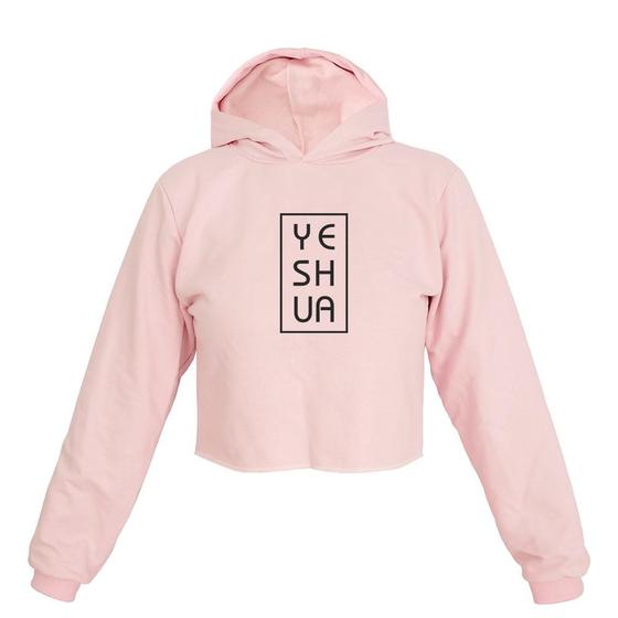 Imagem de Cropped Feminino Moletom Estampa Yeshua Flanela Inverno Moda