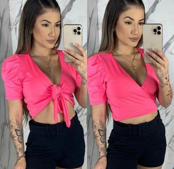 Imagem de Cropped feminino multi formas sem bojo poliester