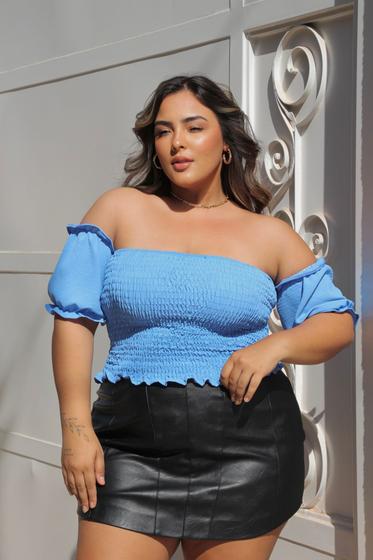 Imagem de Cropped Feminino Plus Size sem alça Ajustável Blogueira Verão 2025