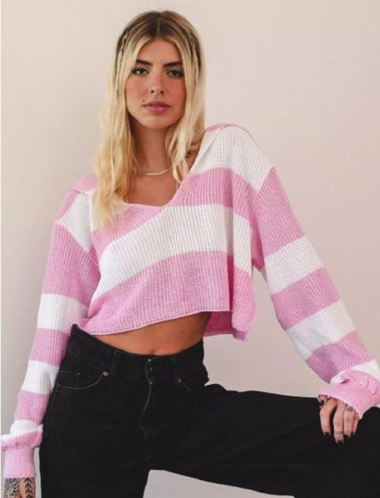 Imagem de Cropped Feminino Tricô  Blogueira  Papilloo