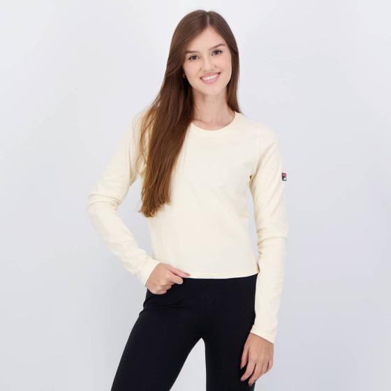 Imagem de Cropped Fila F-Box Manga Longa Feminina Bege