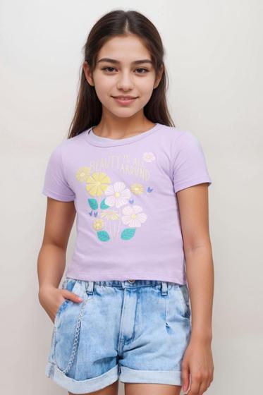 Imagem de Cropped Infantil Feminina Com Estampa Flores - Toys